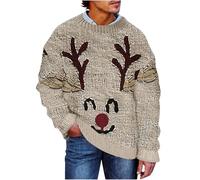 NSICBMNO Christmas Sweatshirt For Men - Funny Designer Jumper - V Neck XL