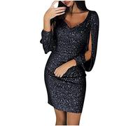 NSICBMNO Dresses for Teenagers 16 Dresses for Women UK Plus Size Sparkly Tops Women UK Red Sequin Party Party Dress Curve Jacke