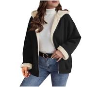 NSICBMNO Fleece Lined Hoodie Womens Zip Up Hoodie Ladies Winter Jackets Plaid Jackets Checked Coat Oversized Hoodies Sherpa Lined Jacket Long Sleeve Sweatshirts Open Front Cardigan Tunic Tops