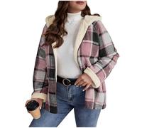 NSICBMNO Fleece Lined Hoodie Womens Zip Up Hoodie Ladies Winter Jackets Plaid Jackets Checked Coat Oversized Hoodies Sherpa Lined Jacket Long Sleeve Sweatshirts Open Front Cardigan Tunic Tops