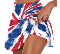 NSICBMNO Flowy Athletic Shorts for Women Elastic Waist Skirt with Shorts Underneath Stretchy Comfy Cosy Tennis Skorts Floral Print Active Skirts Skorts Double Layer Yoga Fitness 5-Multicolor L