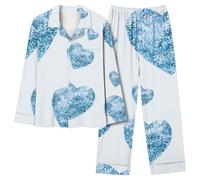 NSICBMNO For women Cotton womens Fleece Pyjamas women'S Short Pyjamas Character womens Cotton Mix Cuffed women Tartan Cuffed