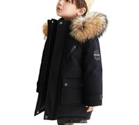 NSICBMNO Girls Winter Coat Age 4-5 Years Black Puffer Jacket Boys Fleece Lined Jacket Fleece Kids Red Girls Winter Coats For Boys Kids 9-10 Years Coats 8-9 Warm Long Waterproof Parka Quilted