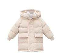 NSICBMNO Girls Winter Coat Kids Puffer Jacket Long Padded Coats - Warm, Quilted, Hooded, Thick, Thermal, Windproof, Zip Up, Solid Colour, School Coats, Down Jackets Overcoat For 2-12 Years