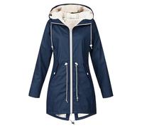 NSICBMNO Golf Short Sleeve Waterproof Jacket, Women'S Outdoor Waterproof Jackets - Plus Size Winter Coats Fleece Lined Jacket Long Parka Coats Zip Up Hoodie Sport Winter Trench Coat Poncho Raincoat