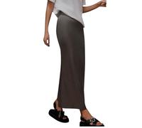 NSICBMNO Gray Satin Skirts for Women UK - Maxi, Pencil, Bodycon, High Waisted, Ruched, A Line,Plain, Silky, Office, Work, Evening, Party Skirt