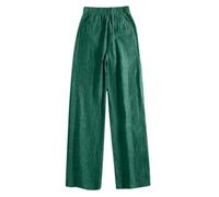 NSICBMNO Green Linen Trousers Womens Wide Leg Trousers Elasticated Waist Trouser Harem Trouser Lounge Pants Palazzo Bottoms Loose Summer Pull On Scrub Beach