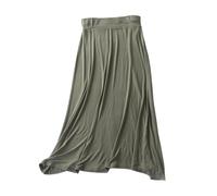NSICBMNO Green Long Skirts for Women UK Elasticated Waist Skirts Pleated Boho Midi Summer A Line Flared Casual Modal Skirt for Beach Yoga Loungewear