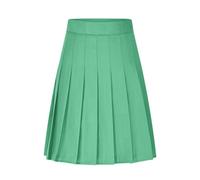 NSICBMNO Green Pleated Skirts for Women UK Elasticated Waist Short Summer Skirts with Shorts Knee Length Flared A Line Skirt Midi Boho Short Skater Skirt for Tennis Workout Golf Beach Work