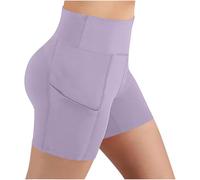 NSICBMNO Gym Shorts for Women with Pockets Butt Lift Tummy Control Leggings Workout Running Shorts High Waisted Gym Leggings Stretchy Pants for Cycling Sports Yoga Activewear