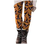 NSICBMNO Halloween Leggings for Women UK Tummy Control Gym Leggings Compression Running Strecthy Tights Butt Liftiing Sport Slim Fit Tracksuit Bottoms Spider Witch Printed