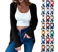 NSICBMNO Long Cardigans for Women UK Lightweight Knitted Cardigan V Neck Sweater Button Up Cardigans Long Sleeve Open Front Cardigan Knitted Jumpers Dusters Coat Knit Cover Up Sweater Jackets