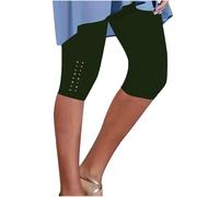 NSICBMNO Long Shorts for Women UK Knee Length Leggings Summer Capri Pants Elasticated Waist Joggers Gym Shorts Sequin Leggings Tight Yoga Pants Cropped Trousers for Beach Club Workout Jogging
