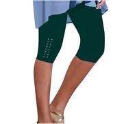 NSICBMNO Long Shorts for Women UK Knee Length Leggings Summer Capri Pants Elasticated Waist Joggers Gym Shorts Sequin Leggings Tight Yoga Pants Cropped Trousers for Beach Club Workout Jogging