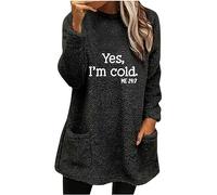 NSICBMNO Long Sleeve T Shirts For Women Uk Oversized Jumper Dresses Thick Fleece Sweatshirts Ladies Pullover Sweaters Animal Print Dresses Teen Girls Cute Sweatshirts Solid Color Tops Christmas