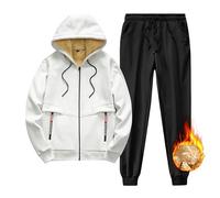 NSICBMNO Lounge Wear Sets For Women Uk Hooded Tracksuit Set Warm Fleece Hoodie Jacket And Pants Winter Sweatsuit Ladies Jogging Suits Pajamas Set Casual Loose Sweatshirt Co Ord Set 2 Piece Outfit