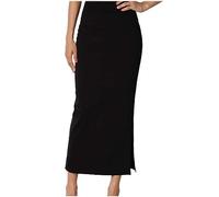 NSICBMNO Maxi Skirts for Women UK Summer Long Skirts Elegant Pencil High Waisted Side Split Maxi Bodycon Smart Casual Boho for Office Work Party Plus Size