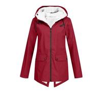 NSICBMNO Mens Lightweight Waterproof Jacket, Waterproof Jackets Women - Fleece Lined Rain Coat Winter Jackets Parka Coat Sherpa Fleece Jacket Full Zip Hoodie Hooded Trench Rain Raincoats