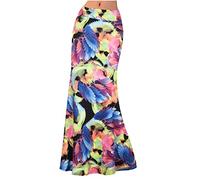 NSICBMNO Multicolor Maxi Skirts for Women UK Boho Skirts Long Pencil Skirt Pleated High Waisted Ladies Summer Fishtail Mermaid Skirt Bodycon Flared for Holiday Beach