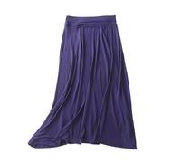 NSICBMNO Navy Long Skirts for Women UK Elasticated Waist Skirts Pleated Boho Midi Summer A Line Flared Casual Modal Skirt for Beach Yoga Loungewear