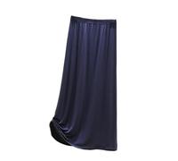 NSICBMNO Navy Midi Skirts for Women UK Pleated Skirts Flared A Line Elasticated Waist Summer Drawstring Boho Modal Skirt Casual Skirt Front Split