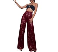 NSICBMNO Palazzo Pants for Women Elastic Waist Trousers Straight Leg Trousers Loose Pants Lightweight Tracksuit Bottoms Causal Work Summer Plus Size Yoga Baggy