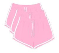NSICBMNO Pink 3Pcs Running Shorts Womens Striped Joggers Drawstring Sweatpants Elastic Waist Jogging Pants Wide Leg Joggers Sport Gym Biker Shorts Loose Lounge Pants Pj Bottoms Ladies Short M