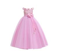 NSICBMNO Pink Princess Dress for Girls Tutu Ballet Dresses Big Girls 3D Flower Bow Tie Mesh Dress Birthday Party Wedding Bridesmaid First Communion Dresses Wedding Guest Evening Gown for 7-14 Years
