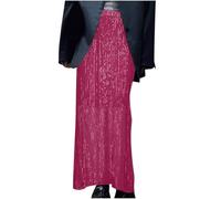 NSICBMNO Pink Sequin Skirt for Women - Long, Pleated, Maxi, A Line, Elasticated Waist, Sparkly, Elegant, Festival, Prom, Party, Dance, Glitter Skirts