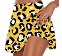 NSICBMNO Pleated Tennis Skirt for Women with Shorts Golf Skort High Waist Athletic Sports Mini Skorts Activewear Skirts & Skorts Sport Workout Running Skirt Lightweight Breathable 1-Yellow6 M