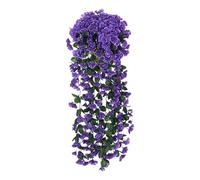 NSICBMNO Purple Artificial Hanging Plant Large Roses Artificial Flowers Trailing Plants Faux Violets Flowers Bouquet Hanging Vines For Garden Wall Wedding Indoor Outdoor Home Decorations