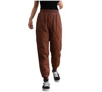 NSICBMNO Quilted Trousers Womens Plus Size Winter Trousers Warm Harem Pants with Pockets Elasticated Waist Thermal Down Puffer Oversized Padded Joggers Casual