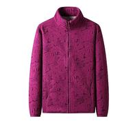 NSICBMNO Red Ladies Fleece Jackets Full Zip Sweatshirt Sport Jackets With Pockets Womens Thick Fleece Sweatshirt Fluffy Coats Winter Warm Coats Stand Collar Jacket For Hiking Camping Plus Size
