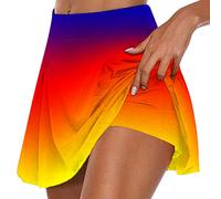 NSICBMNO Red Skorts for Women UK Summer Golf Tennis Skirts with Inner Shorts High Waisted Athletic Skirt 2 in 1 Running Shorts Lightweight Leggings Gym Yoga Workout Running Skorts Activewear Pants