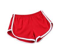 NSICBMNO Sports Shorts Women Summer Elastic Waist Shorts Ladies Athletic Yoga Dance Pants Activewear Breathable Workout Running Dolphin Active Lounge for Sleep 1-Red XXL