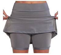 NSICBMNO Sports Skorts for Women Ladies Active Performance Tennis Skort Lightweight High Waisted Skirt for Running Golf Sport Summer Yoga Workout Activewear Shorts Athletic Skorts 1-Gray1 XL