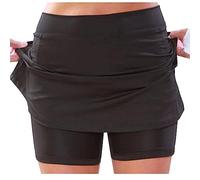 NSICBMNO Sports Skorts for Women Ladies Active Performance Tennis Skort Lightweight High Waisted Skirt for Running Golf Sport Summer Yoga Workout Activewear Shorts Athletic Skorts 1-Black1 XL