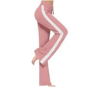 NSICBMNO Straight Leg Joggers Womens Flared Trousers Side Stripe Track Pants Ladies Tracksuit Bottoms Gym Trousers Lightweight Sweatpants Drawstring Yoga Pants for Gym Jogging Running Sports