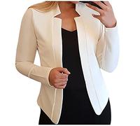 NSICBMNO Suit Jacket for Women UK Open Front Cardigan Long Sleeve Jacket Elegant Blazer Ladies Formal Blazer Slim Fit Workwear Solid Color Tops Cropped Cardigan for Wedding Guests Office Work