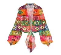NSICBMNO Summer Cardigans for Women UK Lightweight Chiffon Cardigans Sheer Shrug Tie Front Shrug Long Sleeve Bolero Kimono Beach Cover Up Open Front Cropped Cardigan Shawl Wrap Flowy Tops
