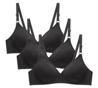 NSICBMNO Underwire Bras for Women Comfort Bras Full Cup Wireless Seamless Push Up Soft Support Lightly Lined T-Shirt Sports Wirefree Bralette Black