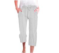 NSICBMNO Waist Short Wide Leg Work Trousers for Women Summer Elasticated UK Combat Trousers for Women UK Ladies Elasticated Waist Smart Casual Linen Palazzo Pants