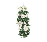 NSICBMNO White Artificial Hanging Plant Large Roses Artificial Flowers Trailing Plants Faux Violets Flowers Bouquet Hanging Vines For Garden Wall Wedding Indoor Outdoor Home Decorations