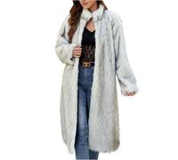NSICBMNO White Long Coat For Women Faux Fur Coat Full Length Cardigans Fleece Jacket Winter Open Front Cardigan Fluffy Coats Warm Jackets Overcoat Trench Parka Jacket Longline Cardigans