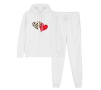 NSICBMNO White Sweatsuits For Women Fleece Lined Trousers Long Sleeve Hoodies Casual Athletic Tracksuit With Pockets Joggers Suit Lounge Sets Two Piece Outfit For Autumn Winter Activewear