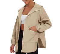 NSICBMNO Windbreaker Jacket Men, Womens Waterproof Jackets - Light Rain Jacket Sport With Hood Lightweight Raincoat With Zip Pockets Packaway Waterproof Jackets Rain Coats Running Raincoats