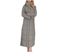 NSICBMNO Winter Jacket For Women Uk Long Coat Maxi Puffer Coats Oversized Down Coats Longline Hoodie Parka Jacket Quilted Coat Full Zip Hoodie Casual Winter Plain Padded Jackets Hiking Outwear