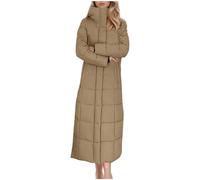 NSICBMNO Winter Jacket For Women Uk Long Coat Maxi Puffer Coats Oversized Down Coats Longline Hoodie Parka Jacket Quilted Coat Full Zip Hoodie Casual Winter Plain Padded Jackets Hiking Outwear