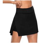 NSICBMNO Women Sports Shorts 2 in 1 Shorts Summer Stretch Waistline Sweatpant Shorts Yoga Tummy Control Sweatpants Quick Dry Anti-peep Liner Stretchy Running Shorts Tracksuit Black L