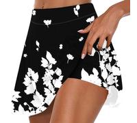 NSICBMNO Women's Active Athletic Skort Lightweight Tennis Skirt with Shorts Running Skirt Golf Skorts Summer Sport Skirts High Waisted Mini for Running Golf Tennis Workout Casual Black